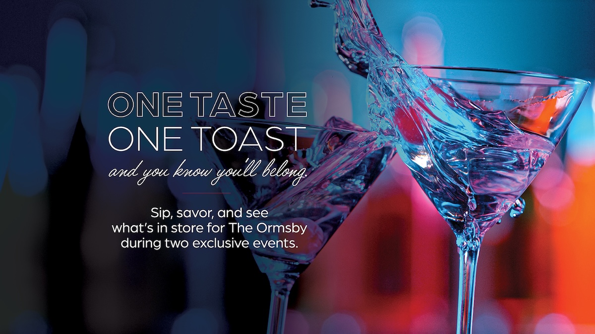 Martini glass with event information
